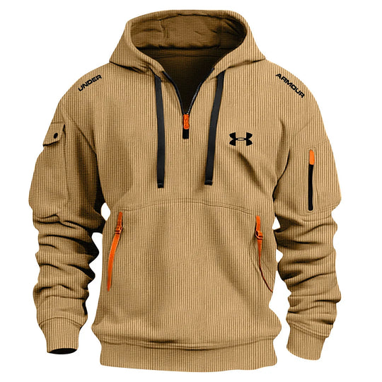 Men’s Textured Quarter-Zip Hooded Pullover
