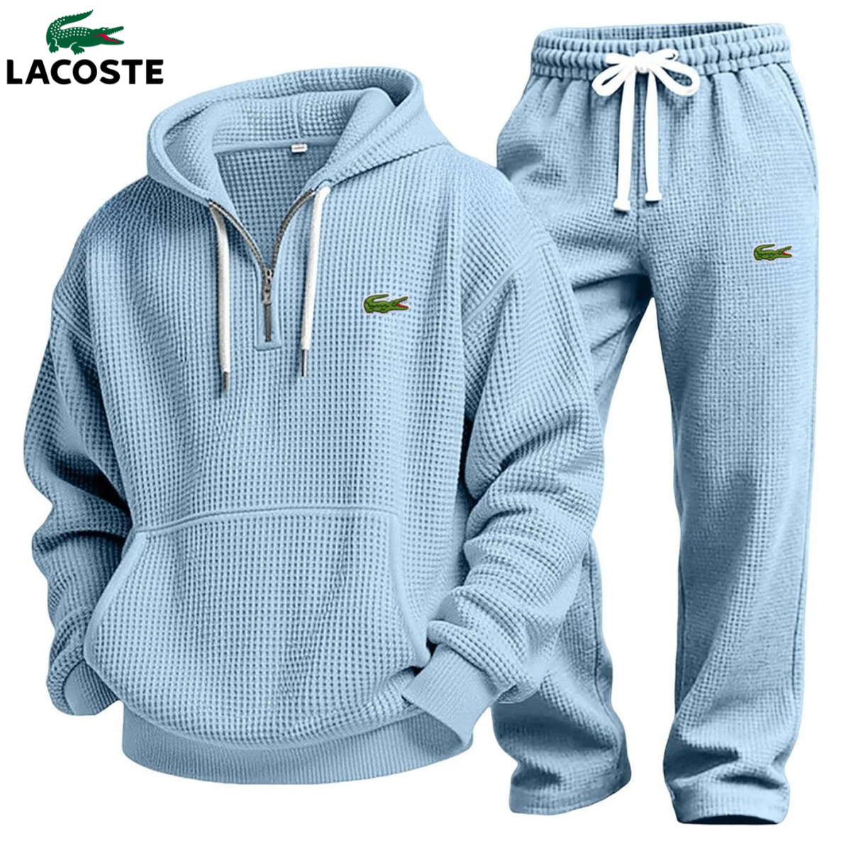 Men's Textured Half-Zip Hoodie & Jogger Tracksuit