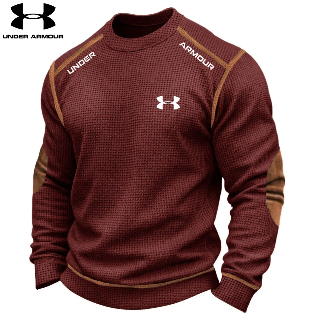 Men's Textured Contrast-Seam Crewneck Sweatshirt