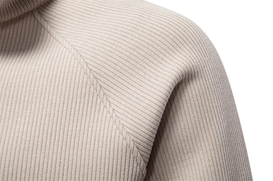Men's Ribbed Raglan Quarter-Zip Sweater