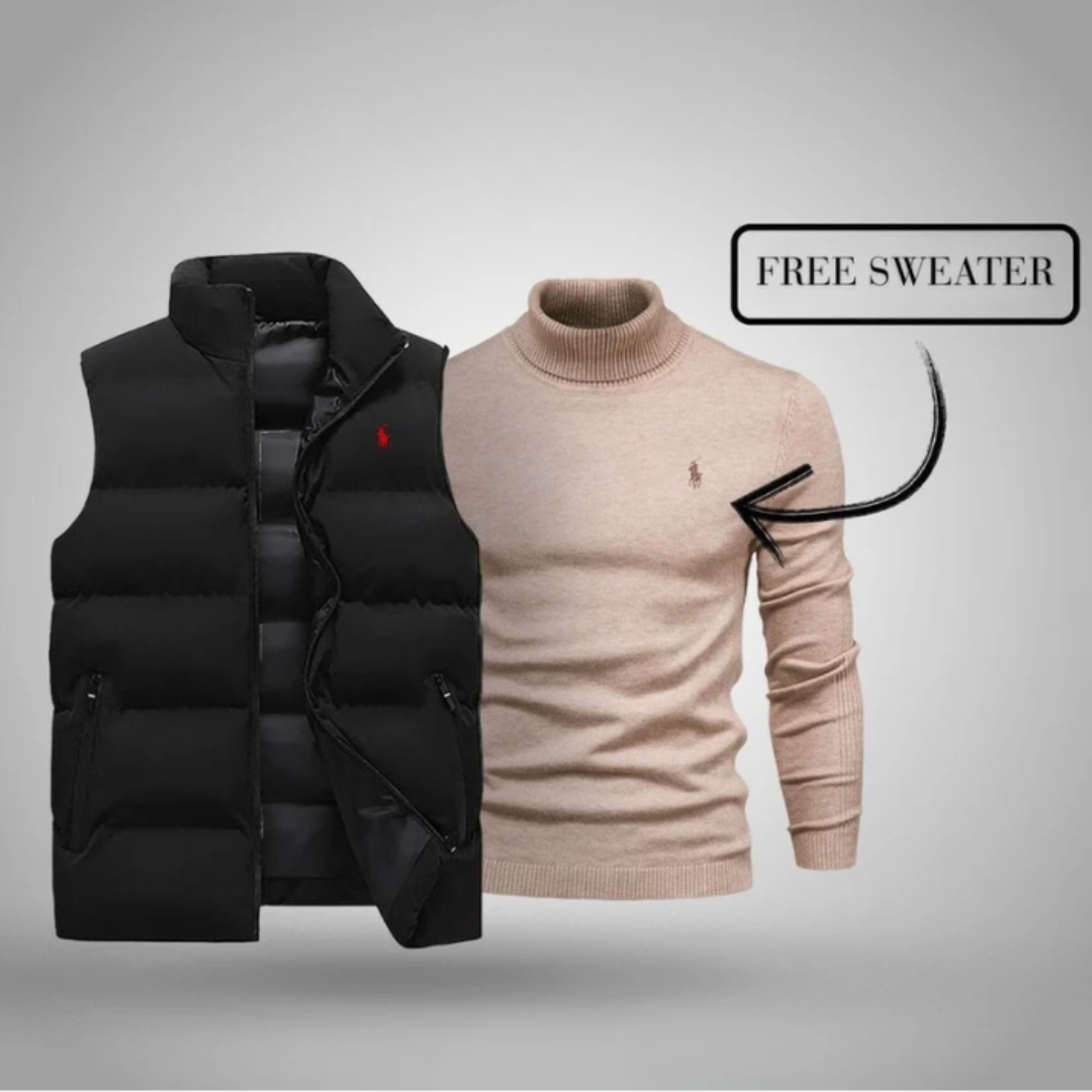 Classic Padded Vest + Free Turtleneck Sweater