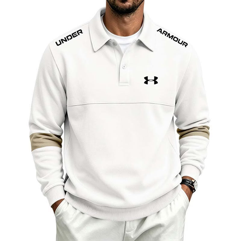 Men's Contrast-Detail Long-Sleeve Polo