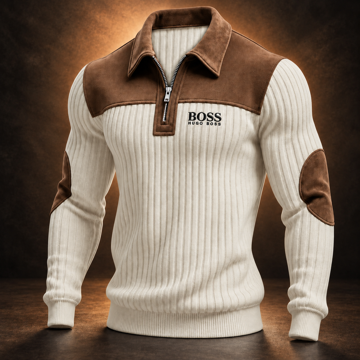 Heritage Quarter-Zip Ribbed Jumper