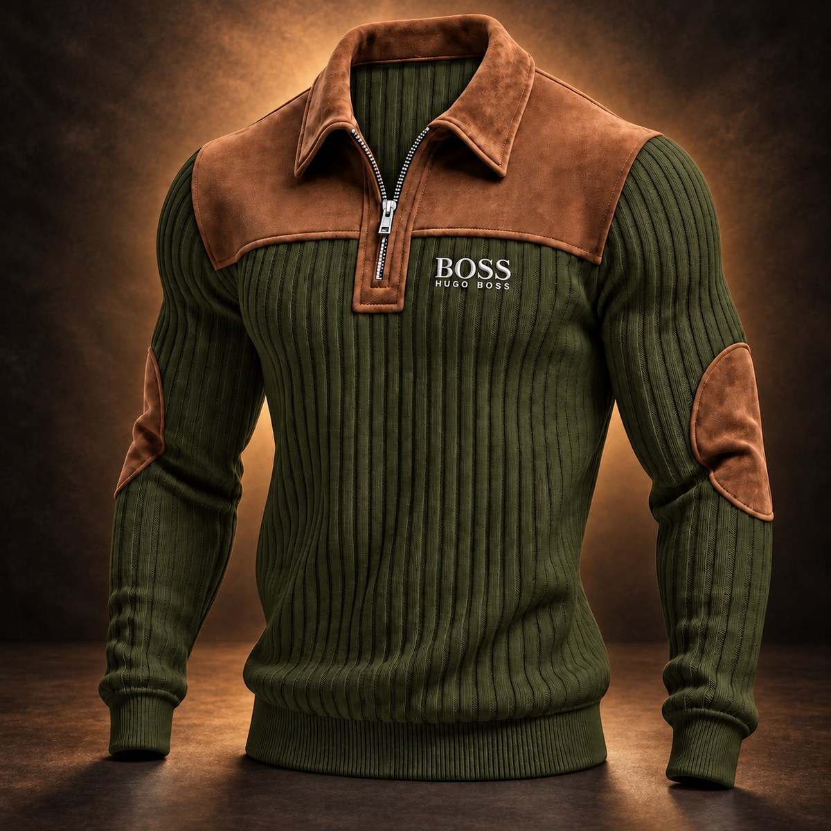 Heritage Quarter-Zip Ribbed Jumper