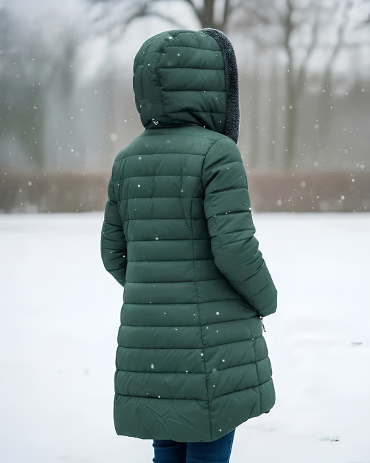 Quilted Hooded Longline Coat
