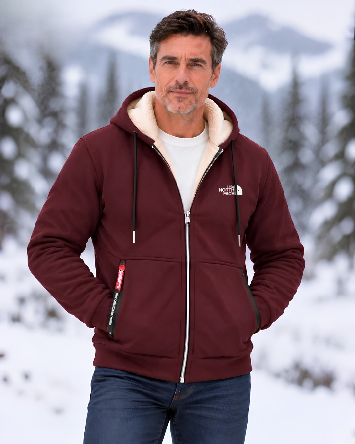 Contrast-Lined Hooded Jacket