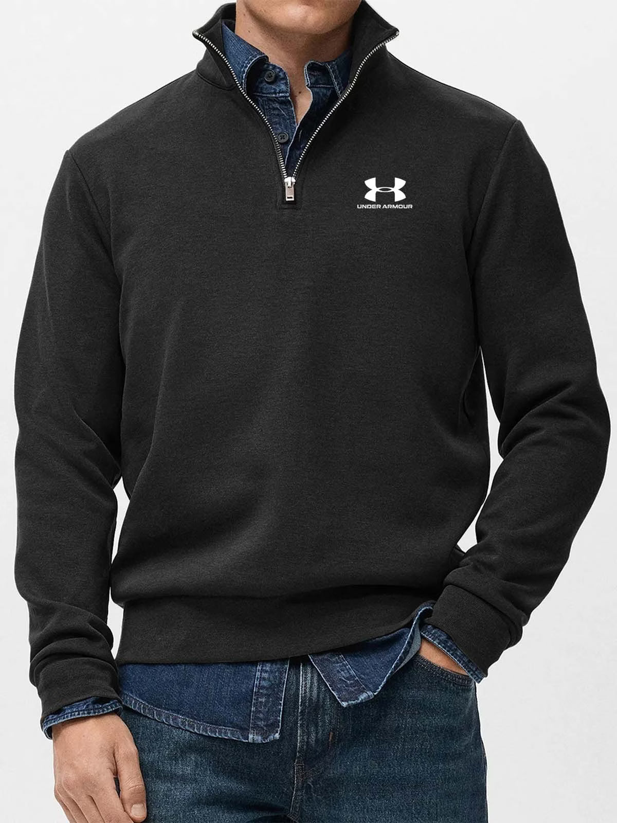 Men's Stand-Collar Quarter-Zip Pullover