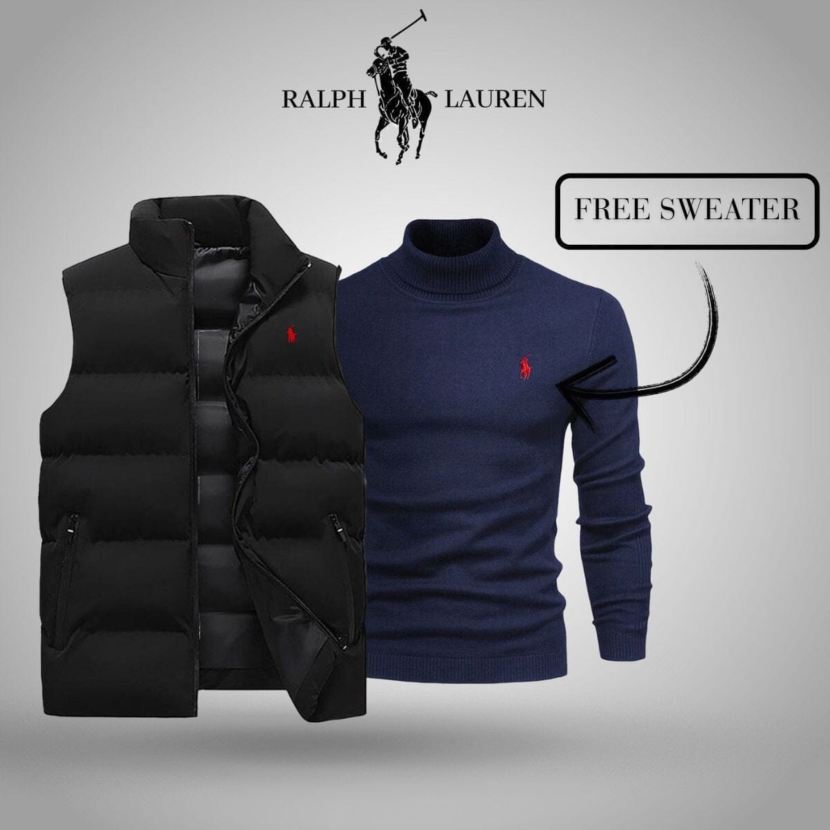 Classic Padded Vest + Free Turtleneck Sweater