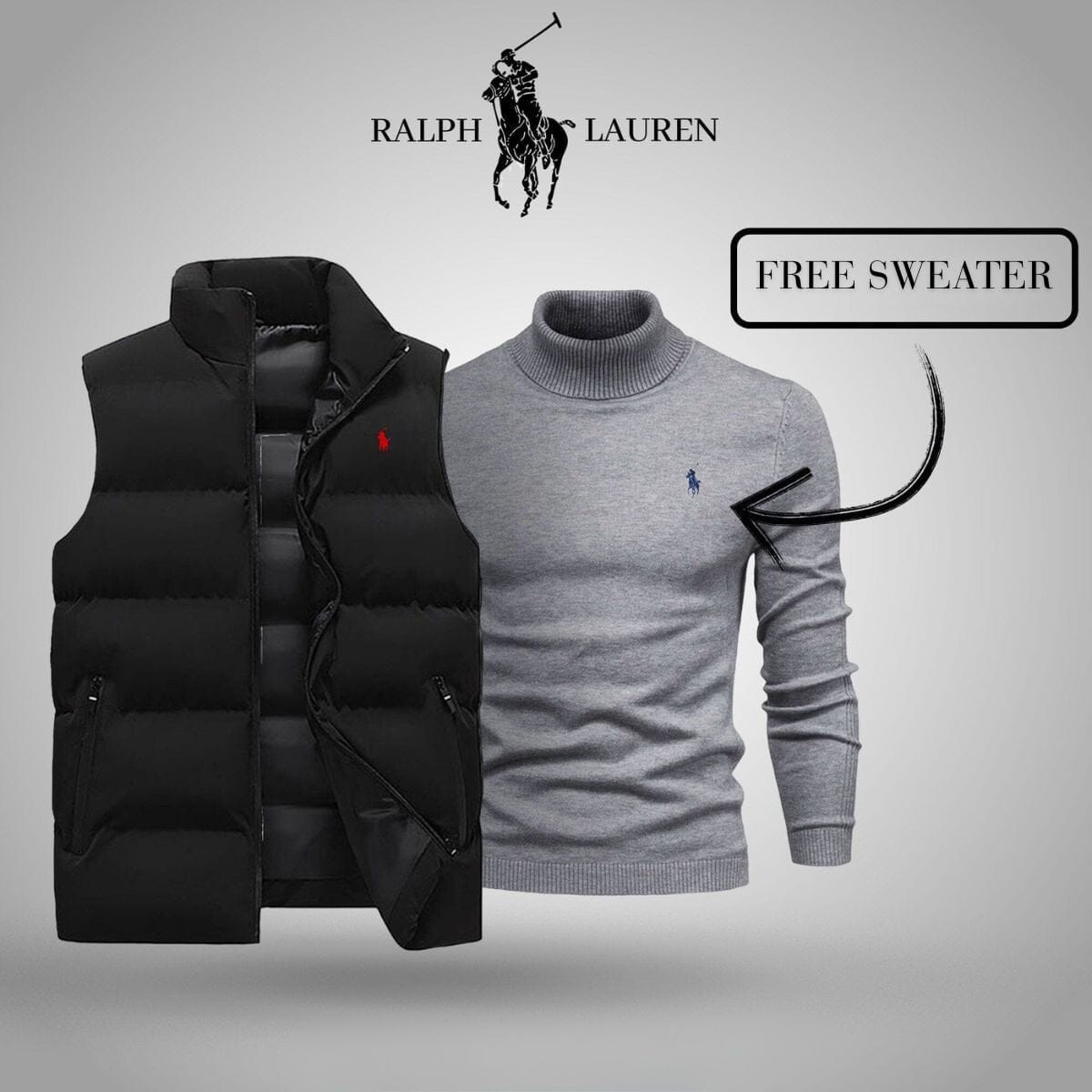 Classic Padded Vest + Free Turtleneck Sweater
