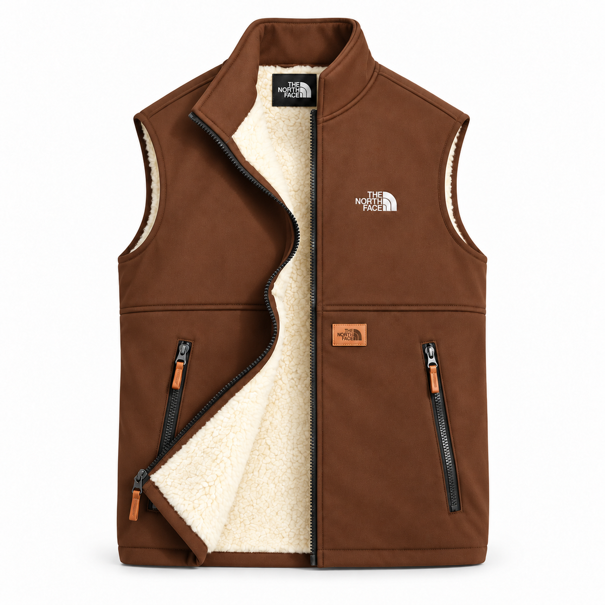 Chestnut Brown men's sherpa-lined gilet