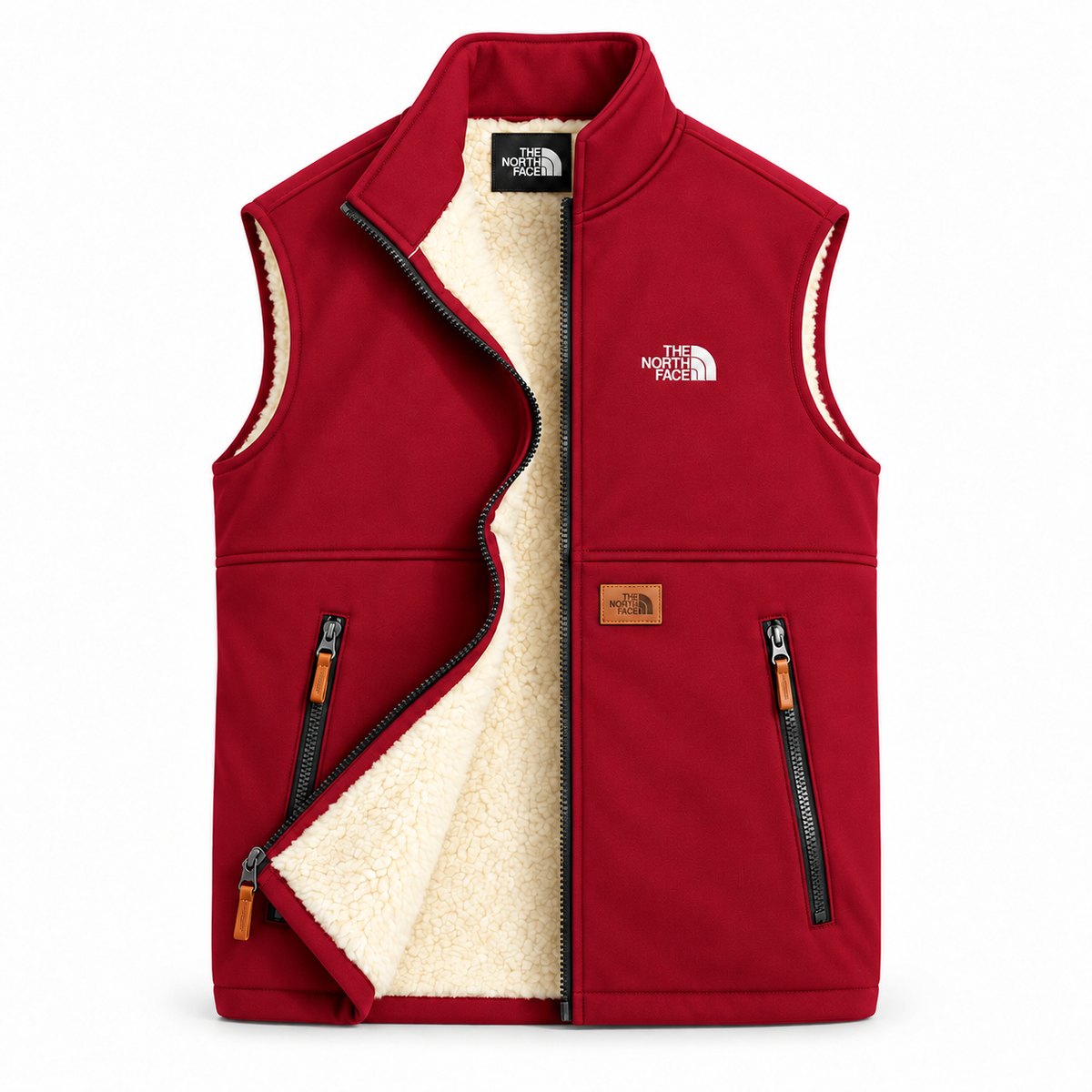 Crimson Red men's sherpa-lined gilet