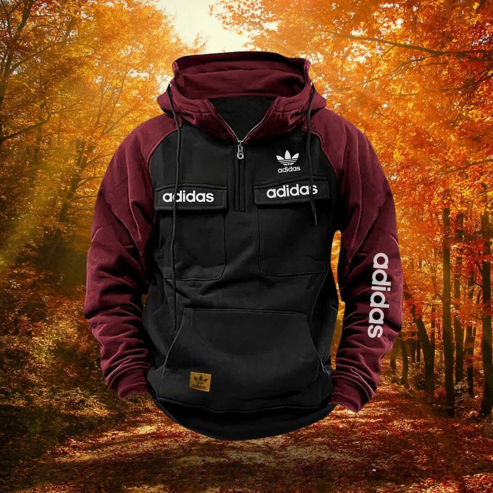 Men's Contrast Utility Pocket Hoodie