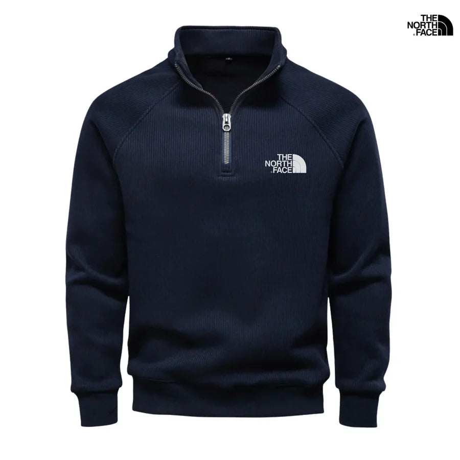 Men's Ribbed Raglan Quarter-Zip Sweater