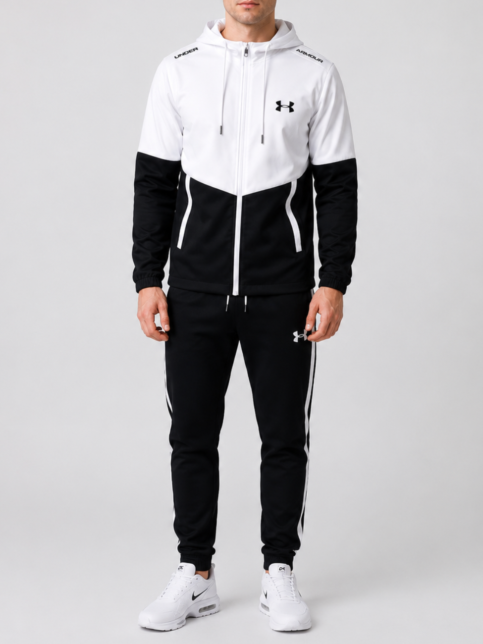 Men's Colour-Block Hooded Tracksuit