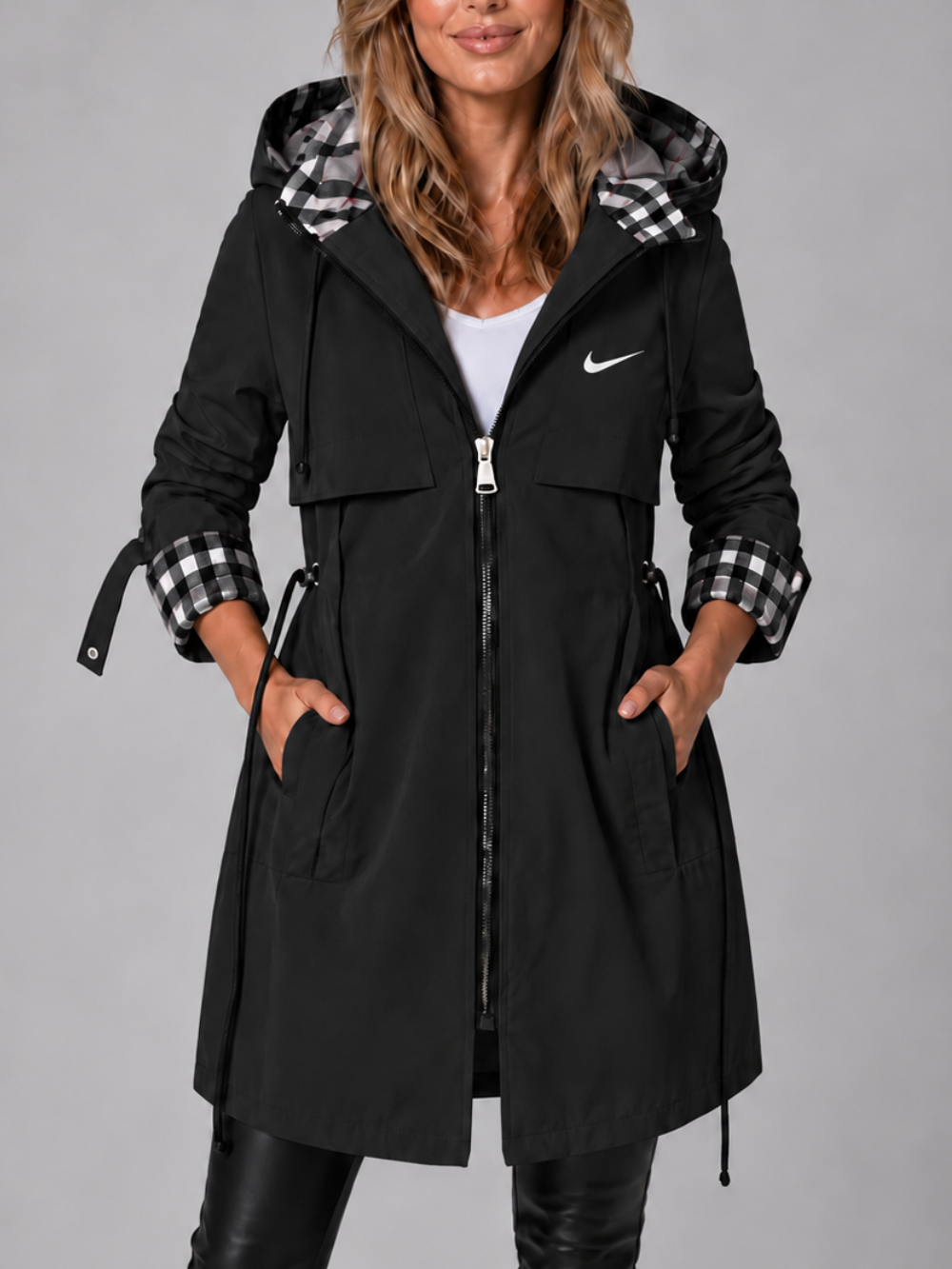 Women's Hooded Longline Zip Coat