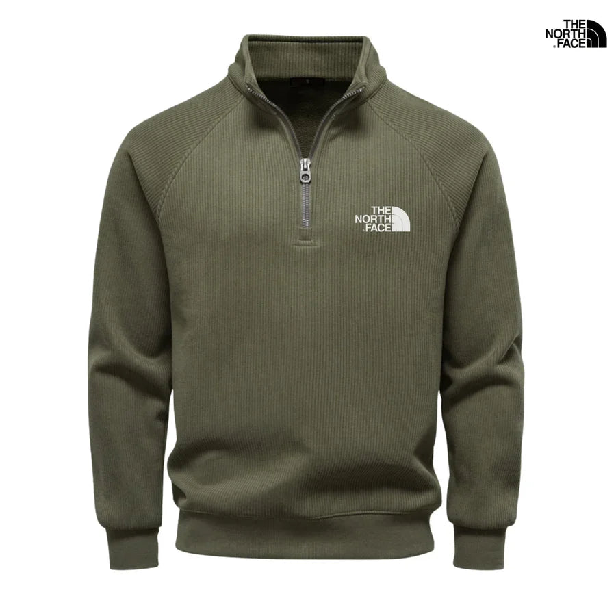 Men's Ribbed Raglan Quarter-Zip Sweater
