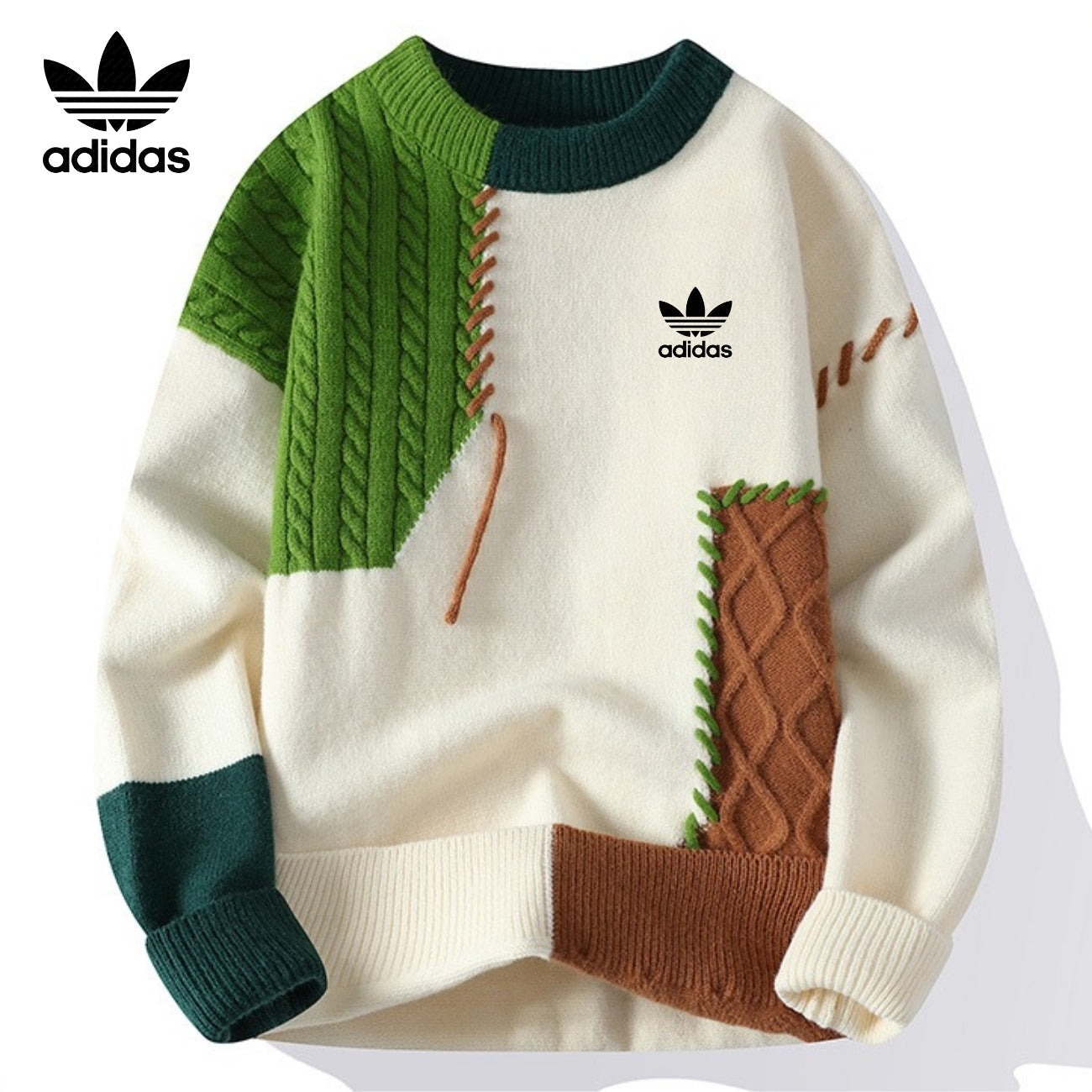 Retro Geometric Color Block Sweater
