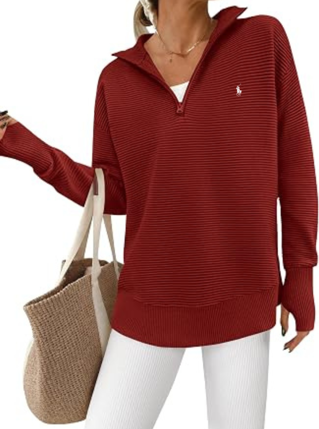 Textured Quarter-Zip Sweater