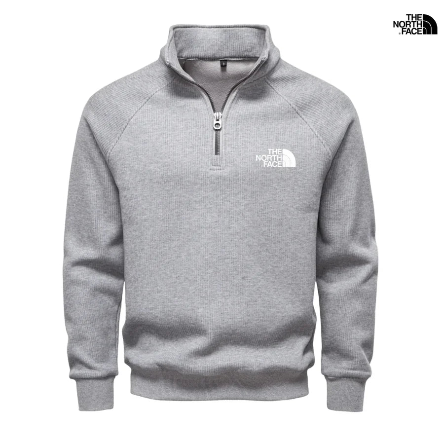 Men's Ribbed Raglan Quarter-Zip Sweater