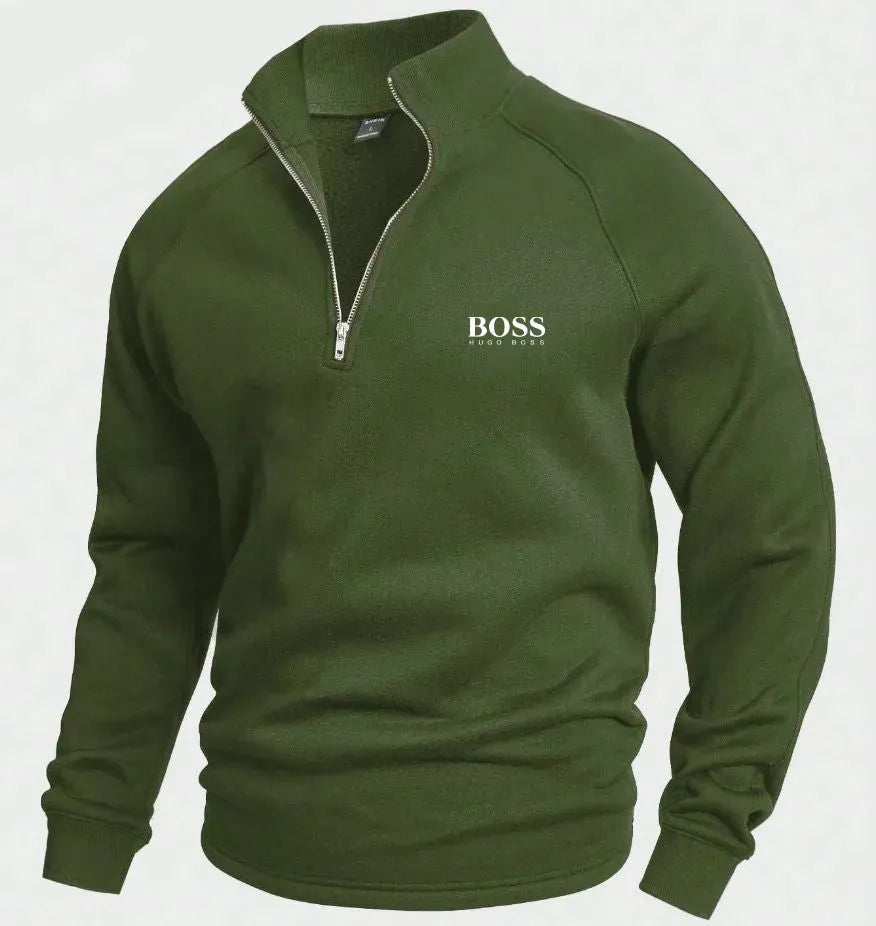 Men's Stand-Collar Quarter-Zip Sweater