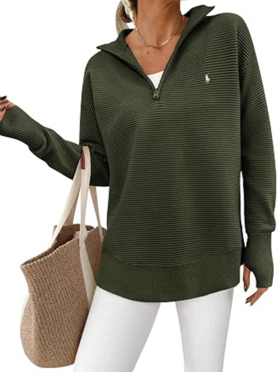 Textured Quarter-Zip Sweater