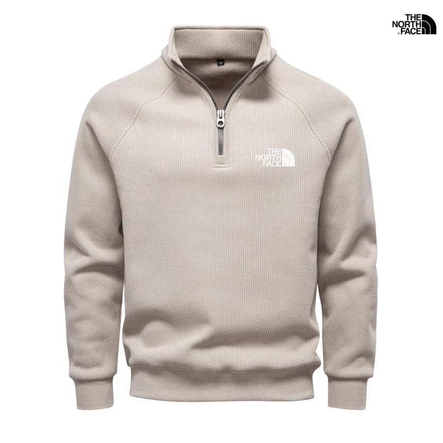 Men's Ribbed Raglan Quarter-Zip Sweater