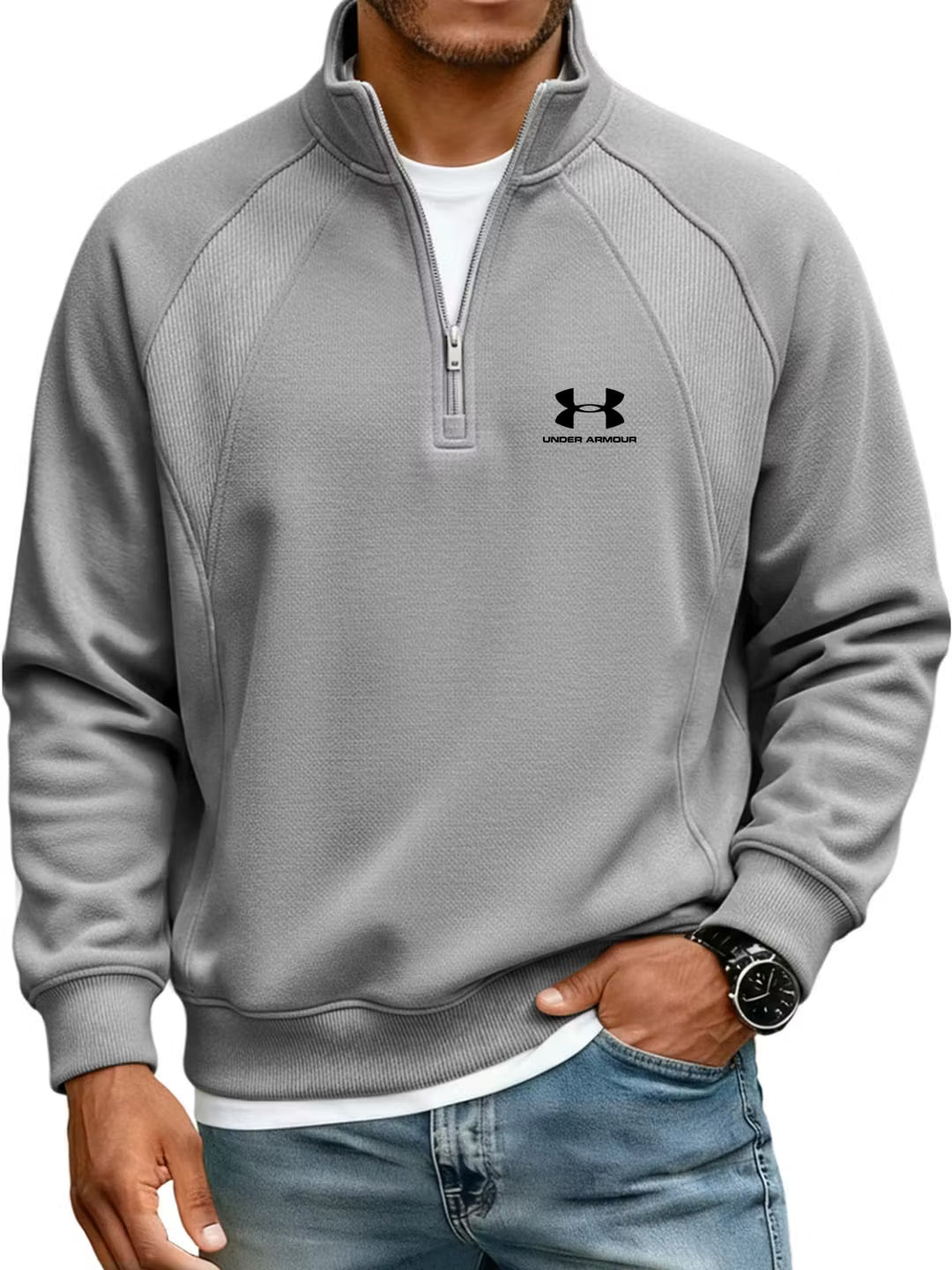 Men’s Textured Quarter-Zip Pullover