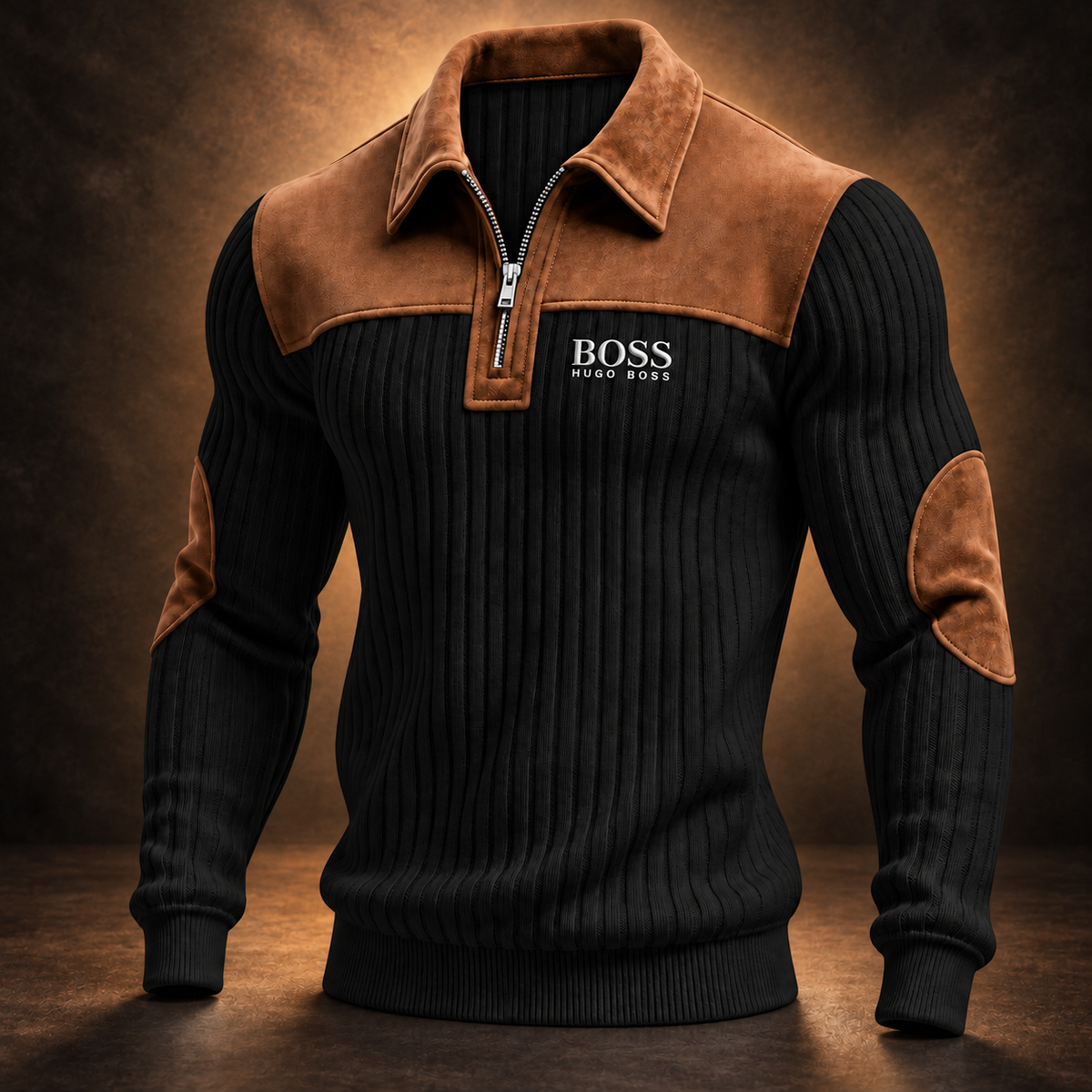 Heritage Quarter-Zip Ribbed Jumper