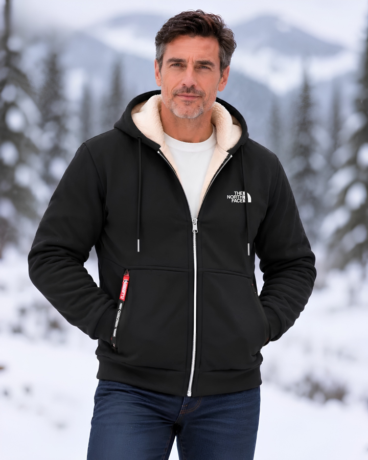 Contrast-Lined Hooded Jacket