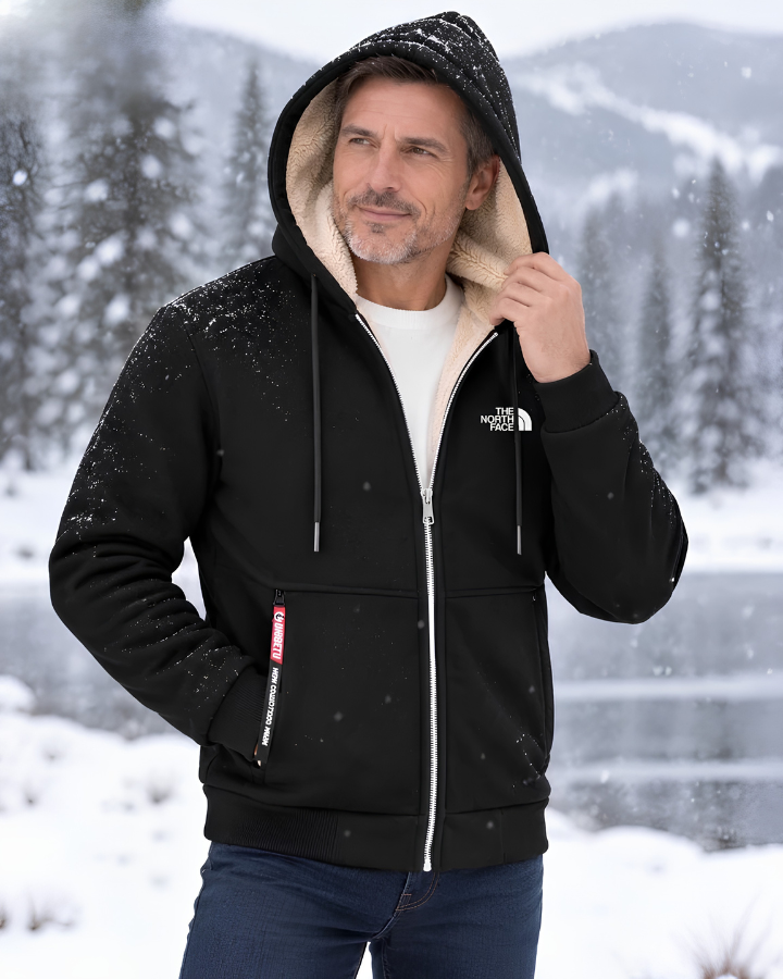 Contrast-Lined Hooded Jacket