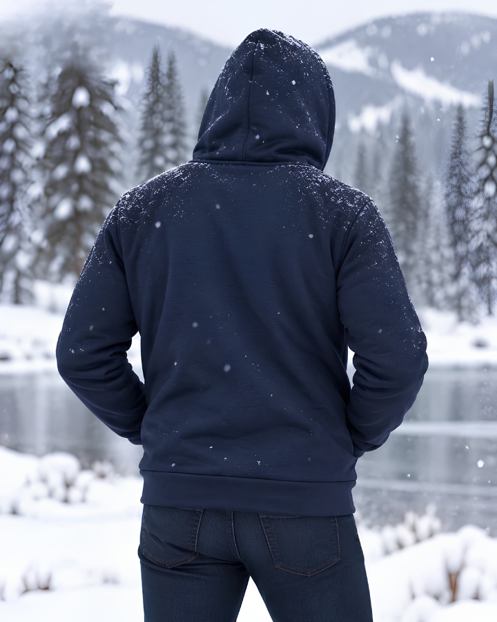 Contrast-Lined Hooded Jacket