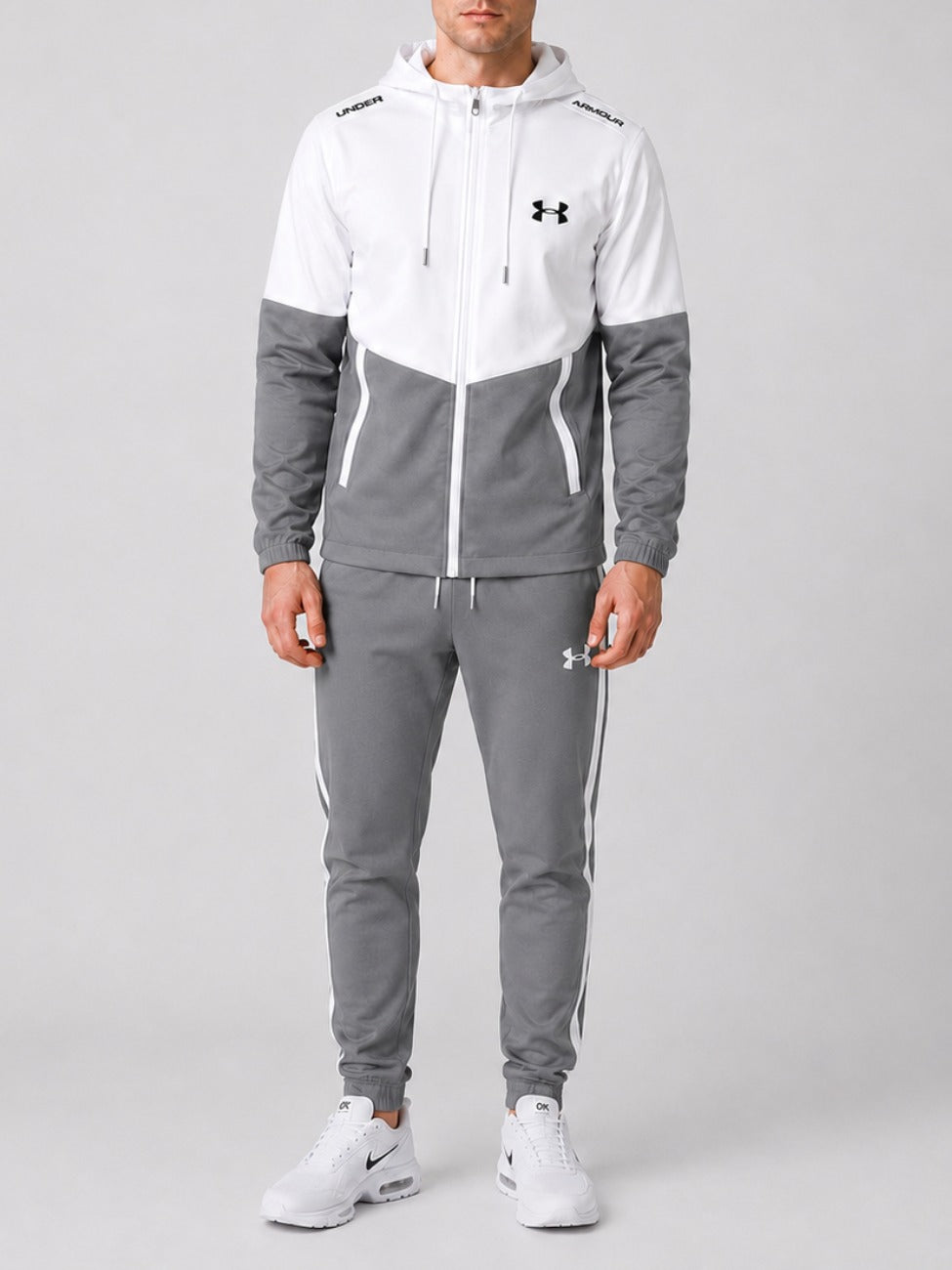 Men's Colour-Block Hooded Tracksuit