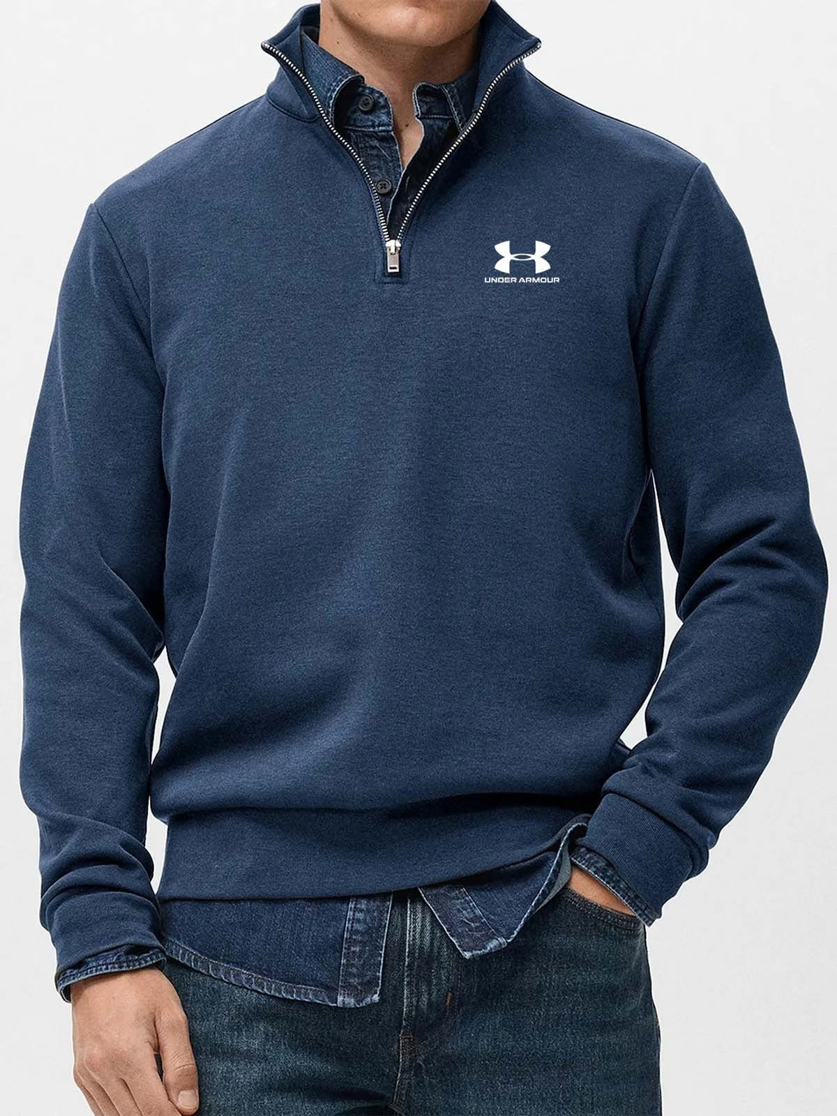Men's Stand-Collar Quarter-Zip Pullover