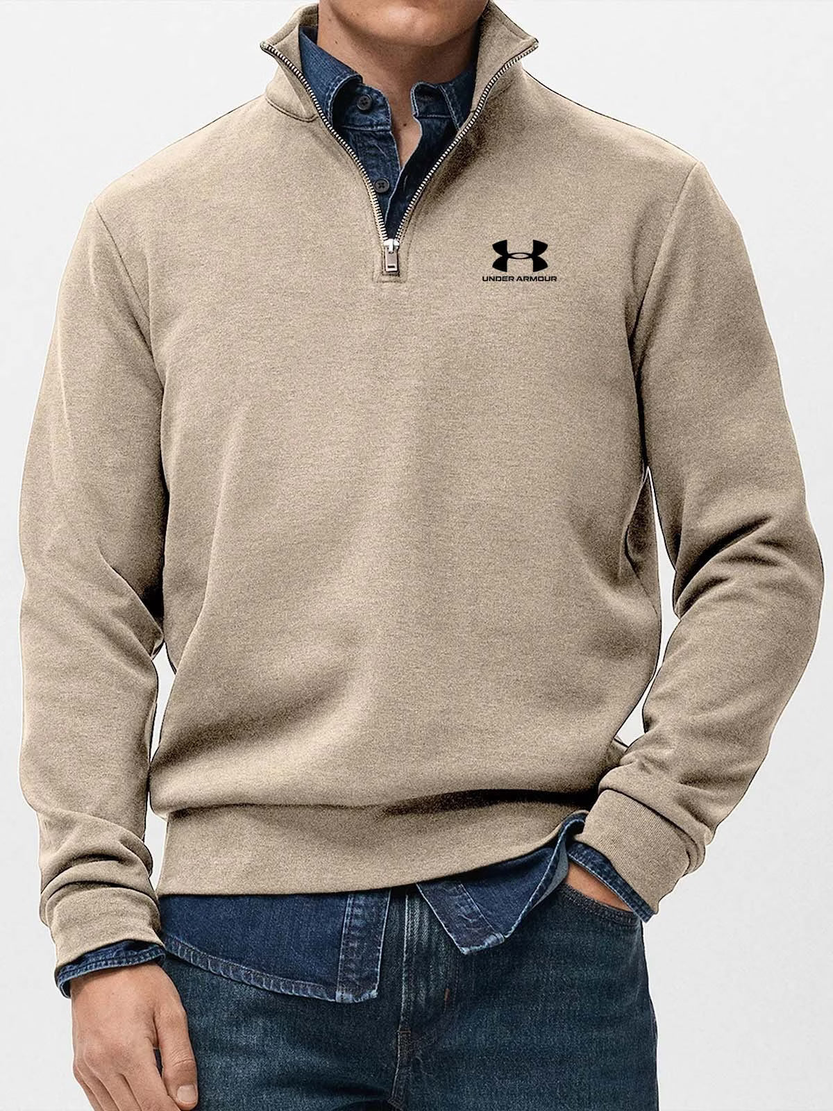 Men's Stand-Collar Quarter-Zip Pullover