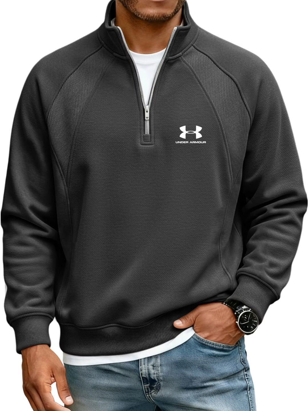 Men’s Textured Quarter-Zip Pullover
